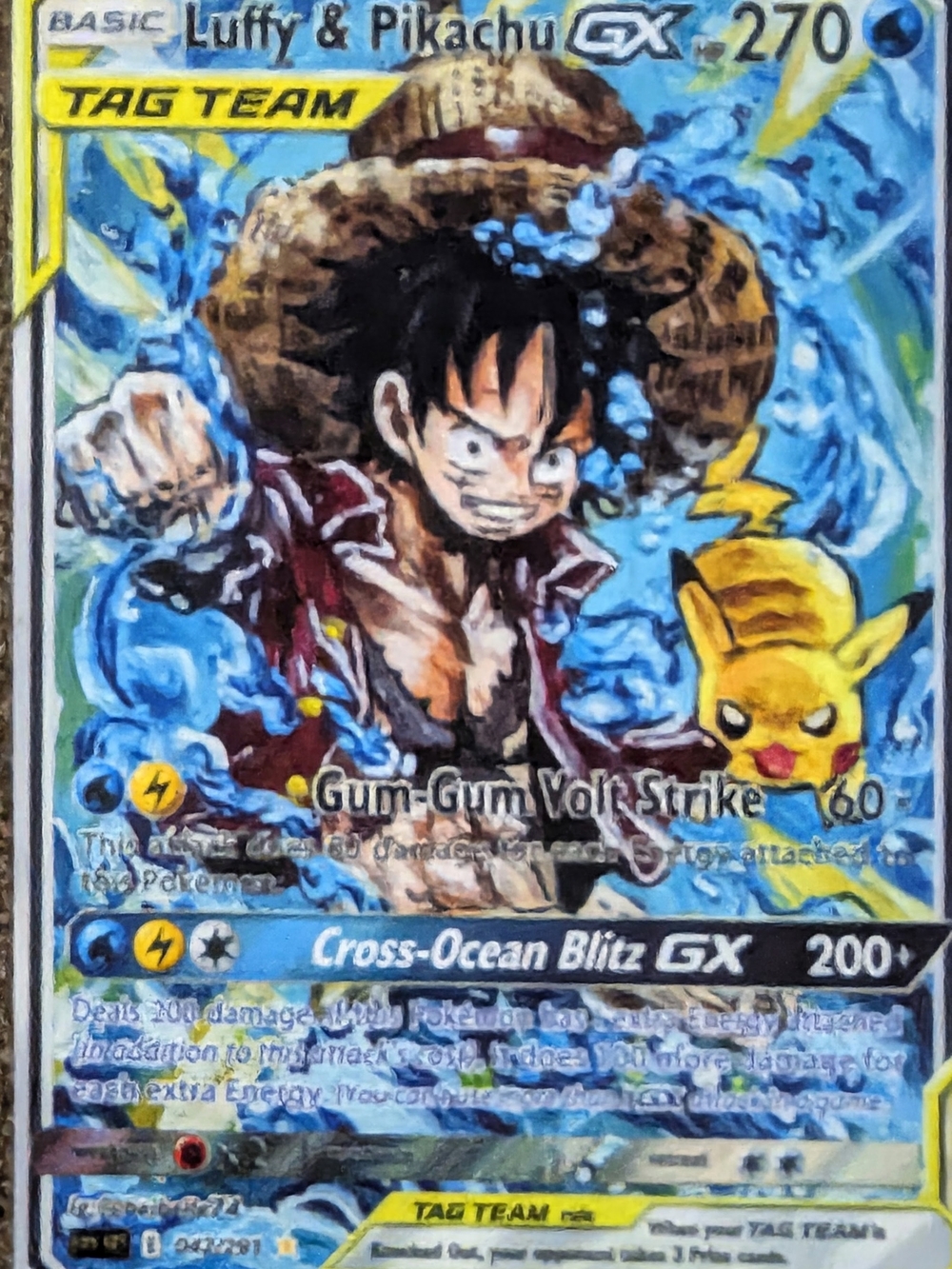 Luffy & Pikachu GX Tag Team Custom Pokemon Card